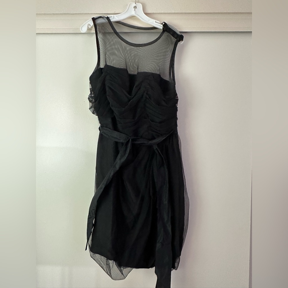 White by Vera Wang Black Ruched Sheath Mini Dress